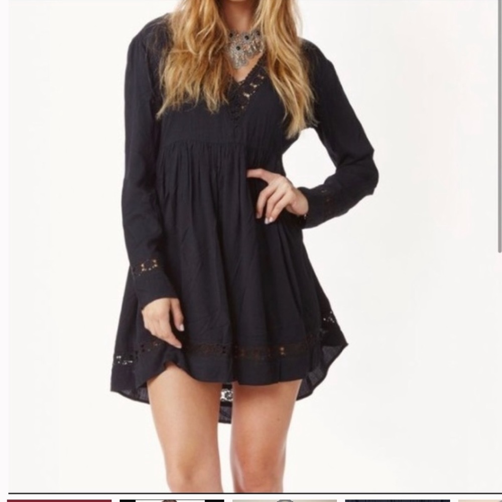 TULAROSA Black V-Neck Dress Women's